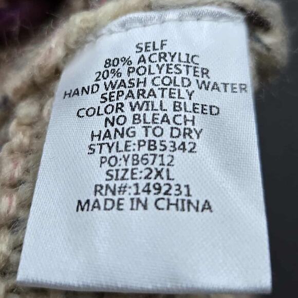 Kori Plus Chunky Bishop Sleeve Knit Pullover Sweater Size 2XL NWOT Crewneck - Picture 4 of 4